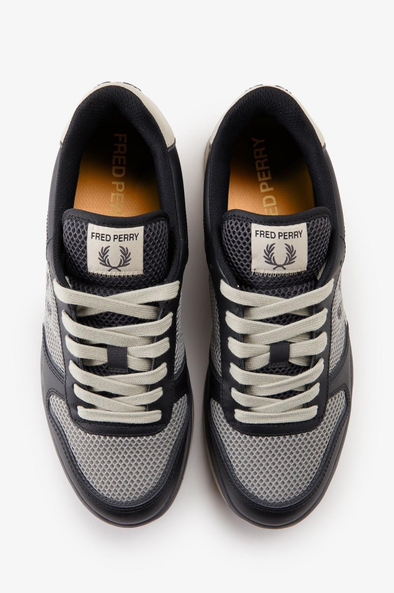 Black / Gunmetal Fred Perry B300 Men's Shoes | MCAFT45475