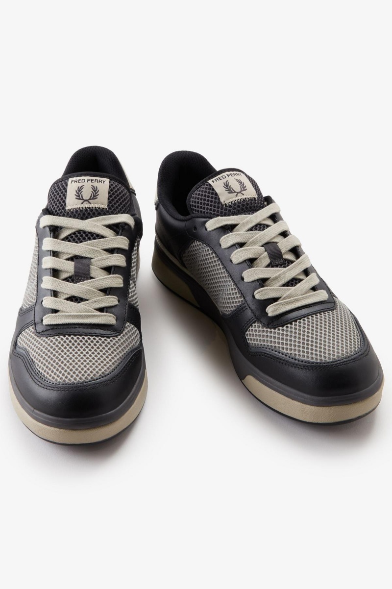 Black / Gunmetal Fred Perry B300 Men's Shoes | MCAFT45475