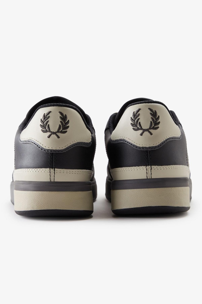 Black / Gunmetal Fred Perry B300 Men's Shoes | MCAFT45475