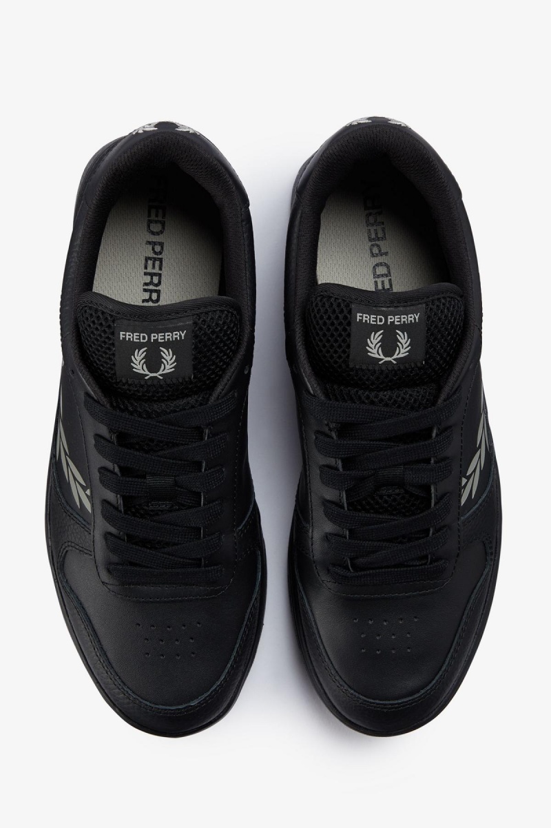 Black / Limestone Fred Perry B300 Men's Shoes | ZCAMJ71725