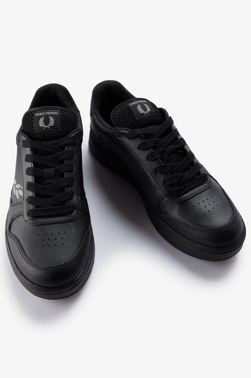 Black / Limestone Fred Perry B300 Men's Shoes | ZCAMJ71725