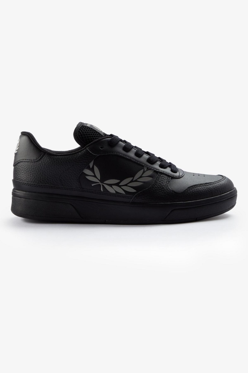 Black / Limestone Fred Perry B300 Men\'s Shoes | ZCAMJ71725