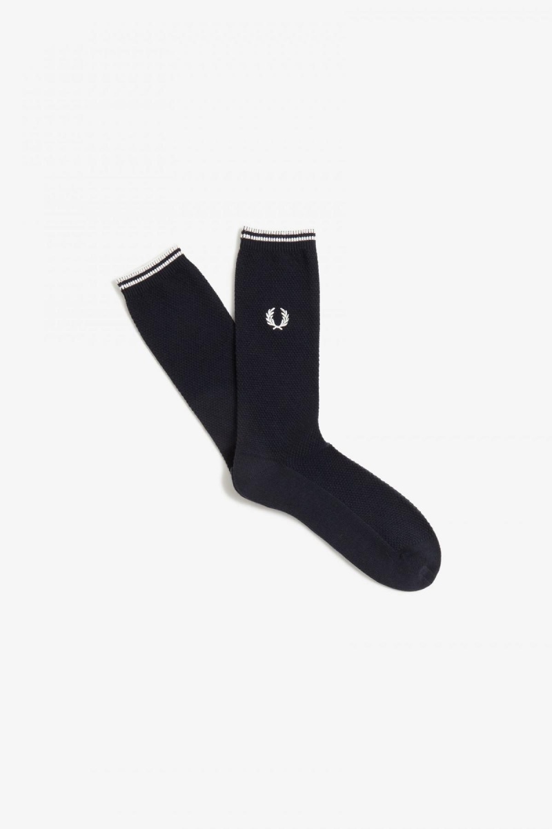 Black / Porcelain Fred Perry Tipped Accessories Socks | CANEJ65964