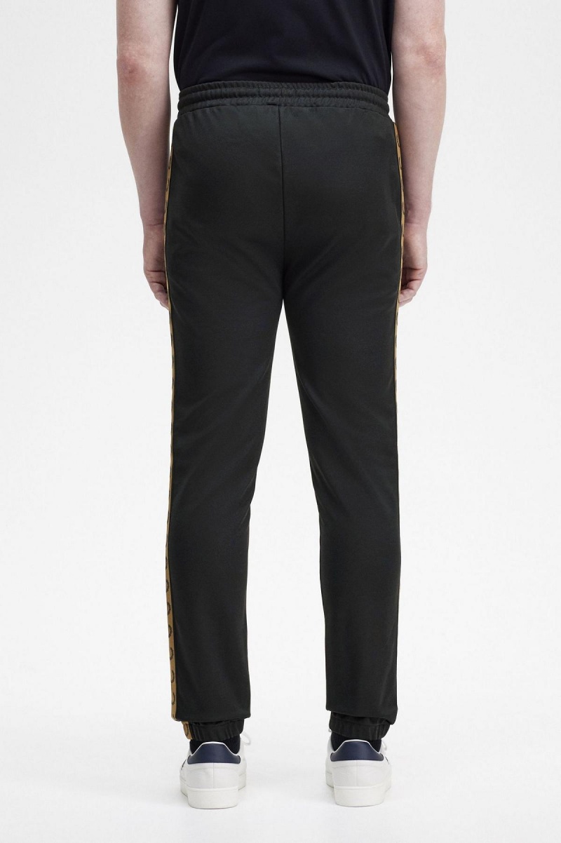 Black / Shaded Stone Fred Perry Taped Track Pants Men's Tracksuits | CAICD25178