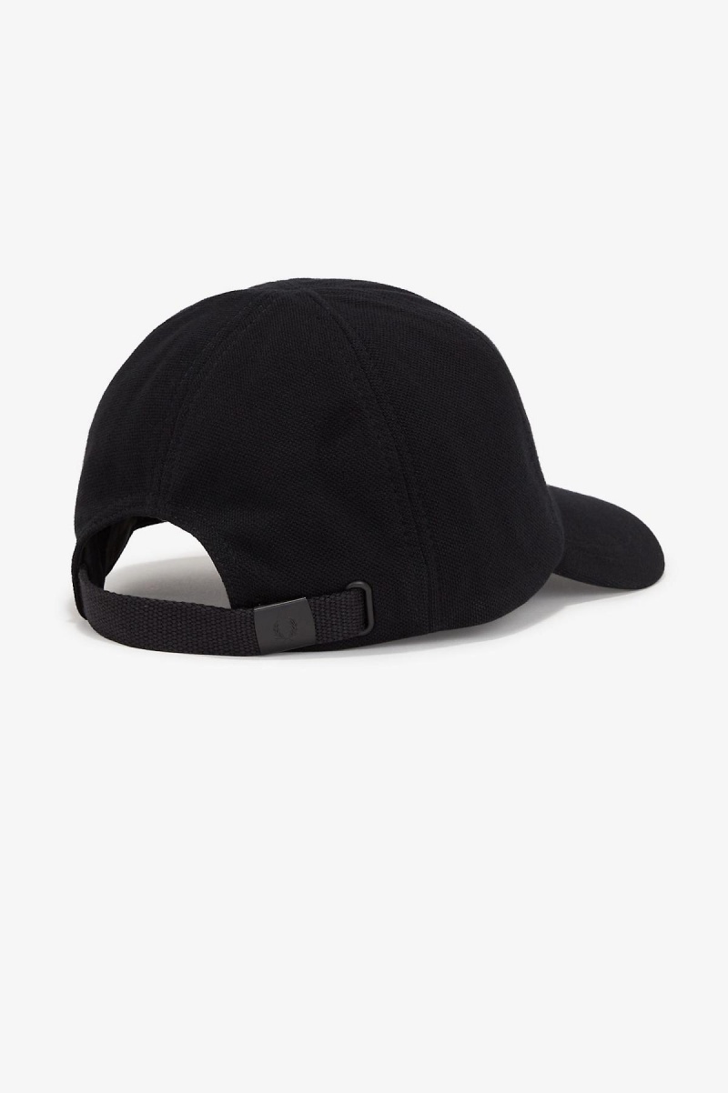 Black / Snow White Fred Perry Classic Piqué Accessories Cap | CANEJ30098