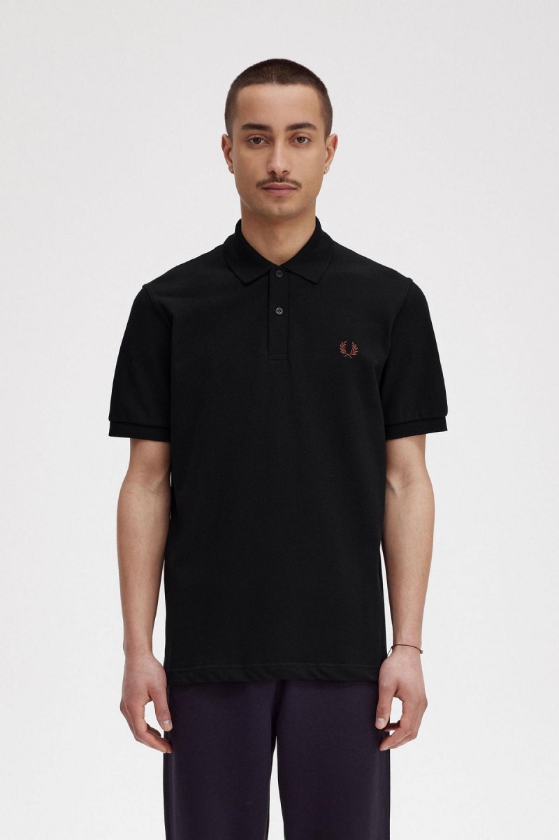 Black / Whisky Brown Fred Perry M3 Men's Fred Perry Shirt | CAXBR56990