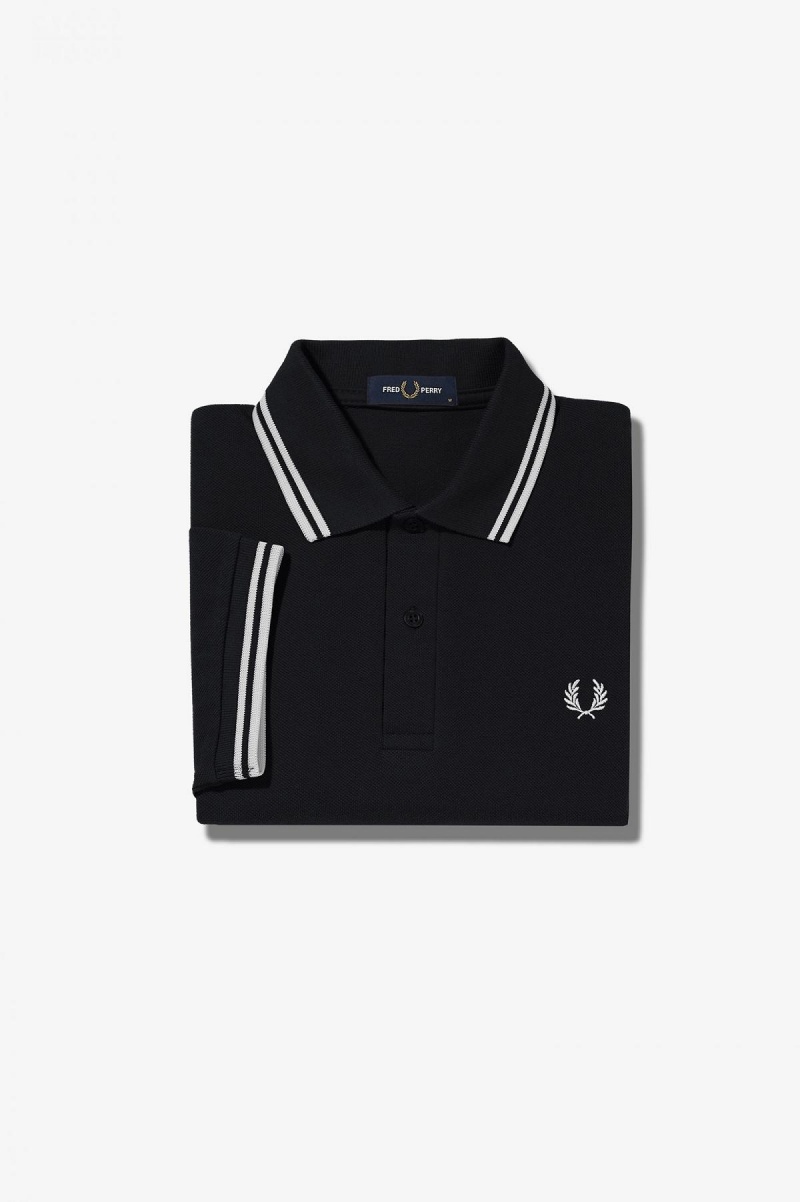 Black / White / White Fred Perry G3600 Women's Fred Perry Shirt | PCAQX65233