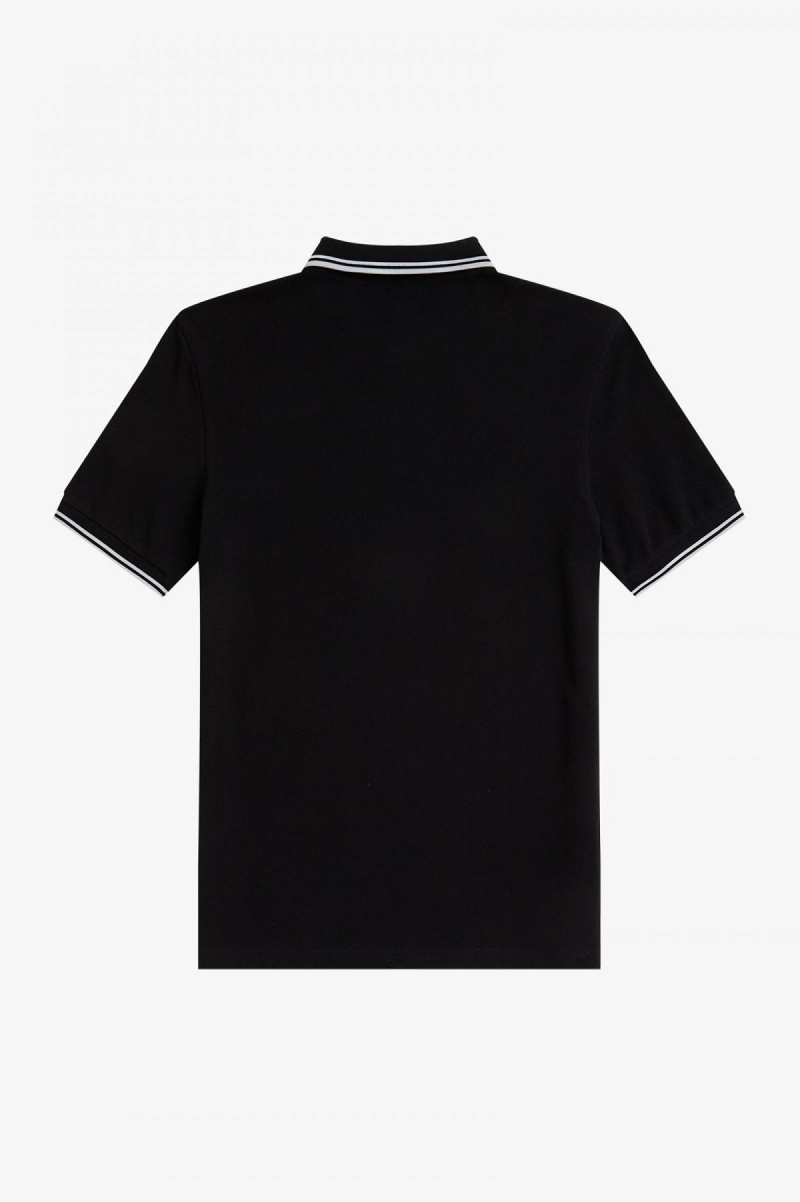 Black / White / White Fred Perry M3600 Men's Fred Perry Shirt | ACADF30263