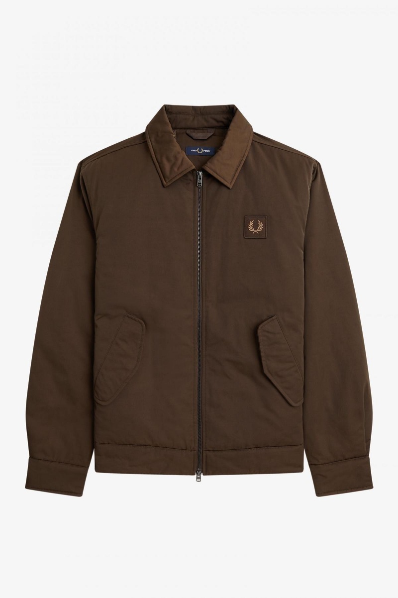 Burnt Tobacco Fred Perry Quilted Zip Through Men's Coats | SCANY40548