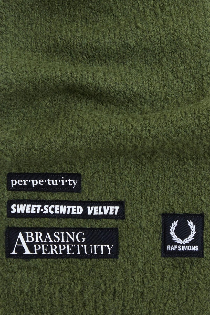 Chive Fred Perry Textured Knitted Accessories Scarf | DCAVO76264