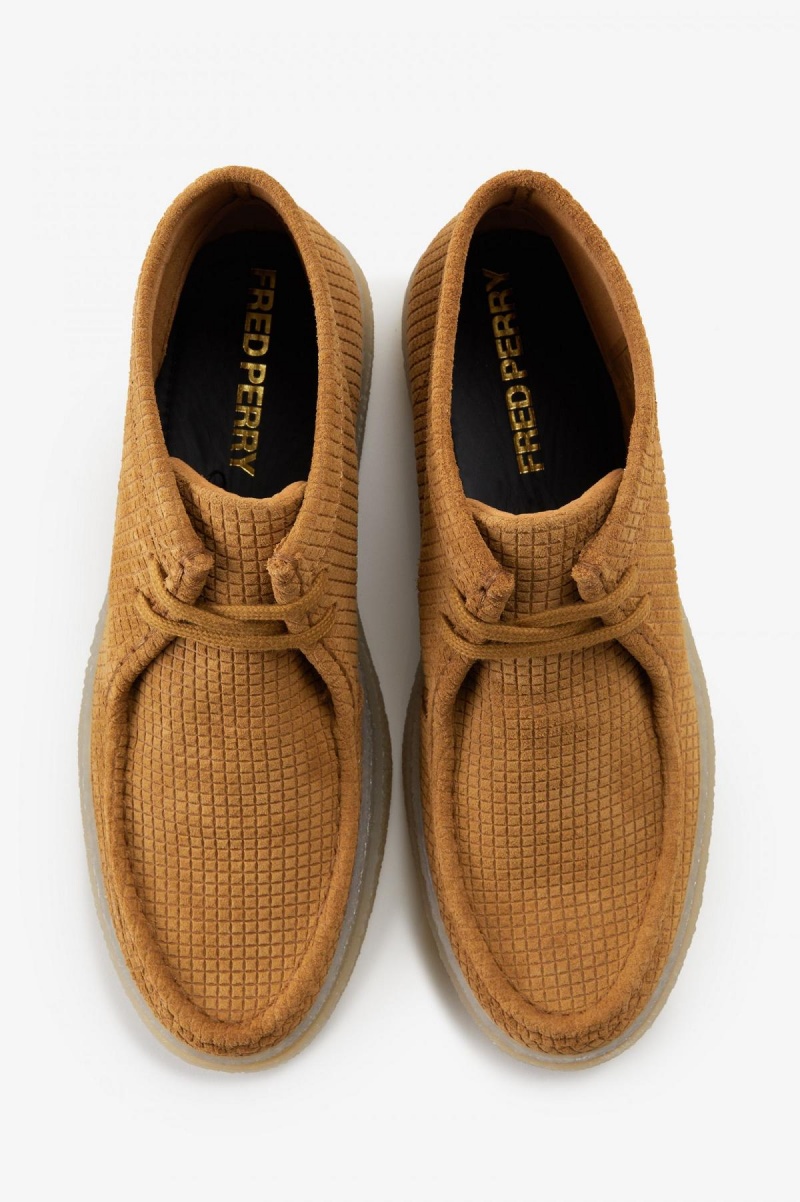 Dark Caramel Fred Perry Mid Dawson Men's Shoes | MCAFT24230