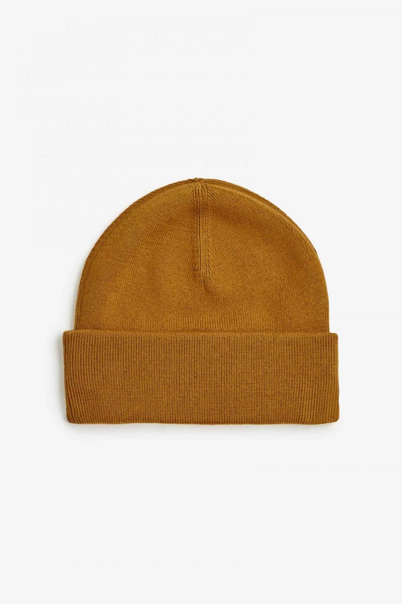 Dark Caramel / Black Fred Perry Classic Accessories Beanie | CAZDE89606