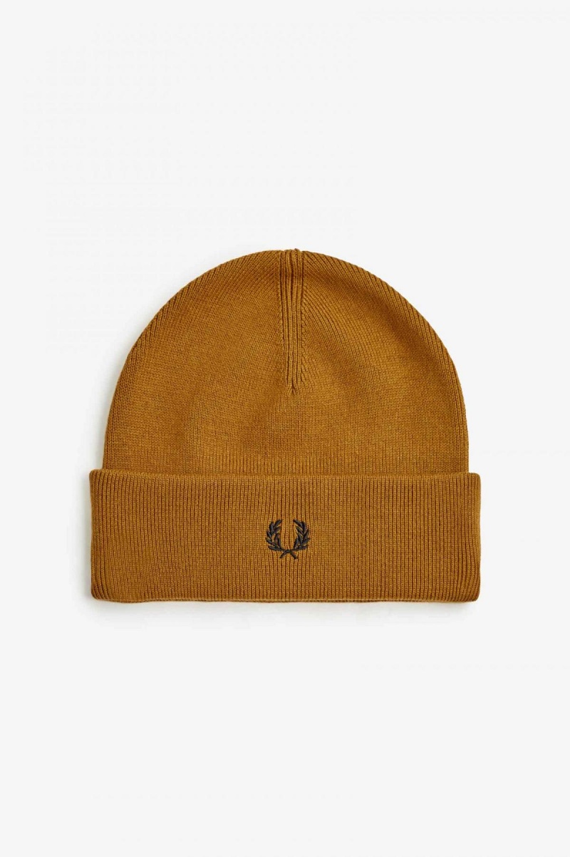 Dark Caramel / Black Fred Perry Classic Accessories Beanie | CAZDE89606