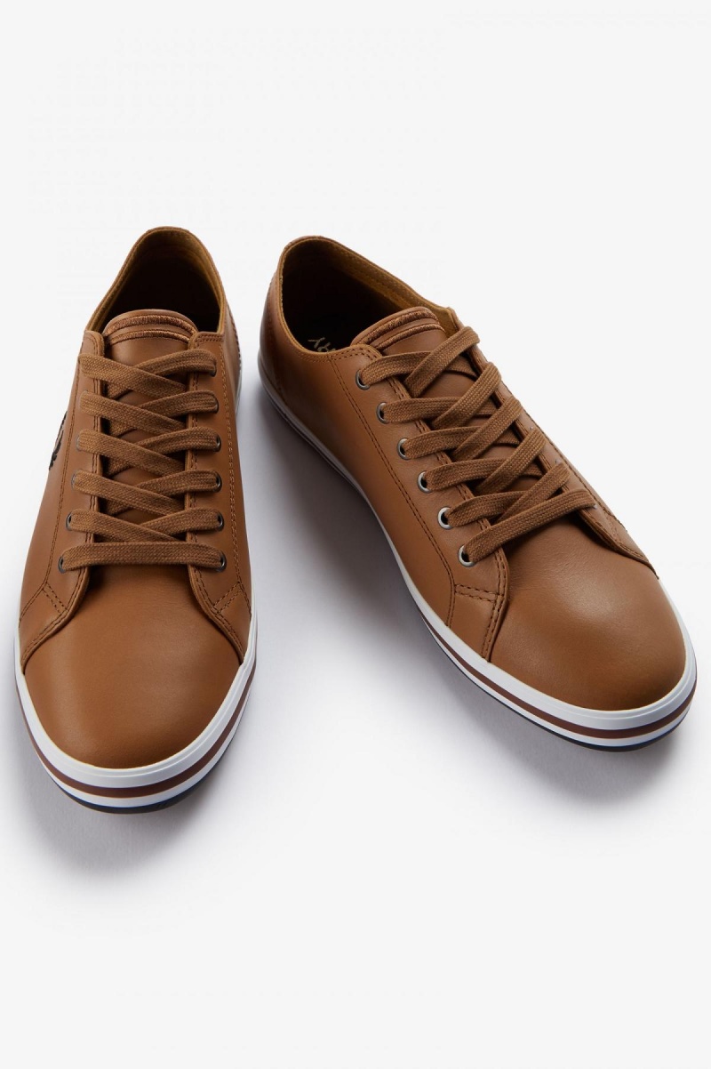 Dark Caramel / Black Fred Perry Kingston Men's Shoes | ECAHC23872