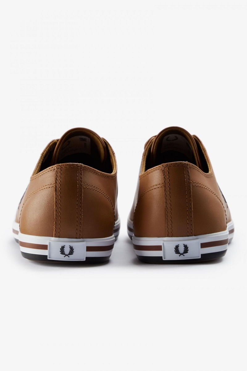 Dark Caramel / Black Fred Perry Kingston Men's Shoes | ECAHC23872