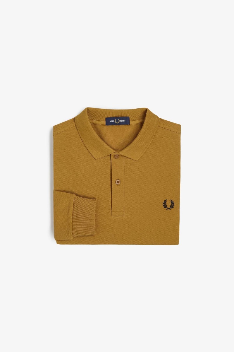 Dark Caramel / Black Fred Perry M6006 Men's Polo Shirts | CAXMI62469