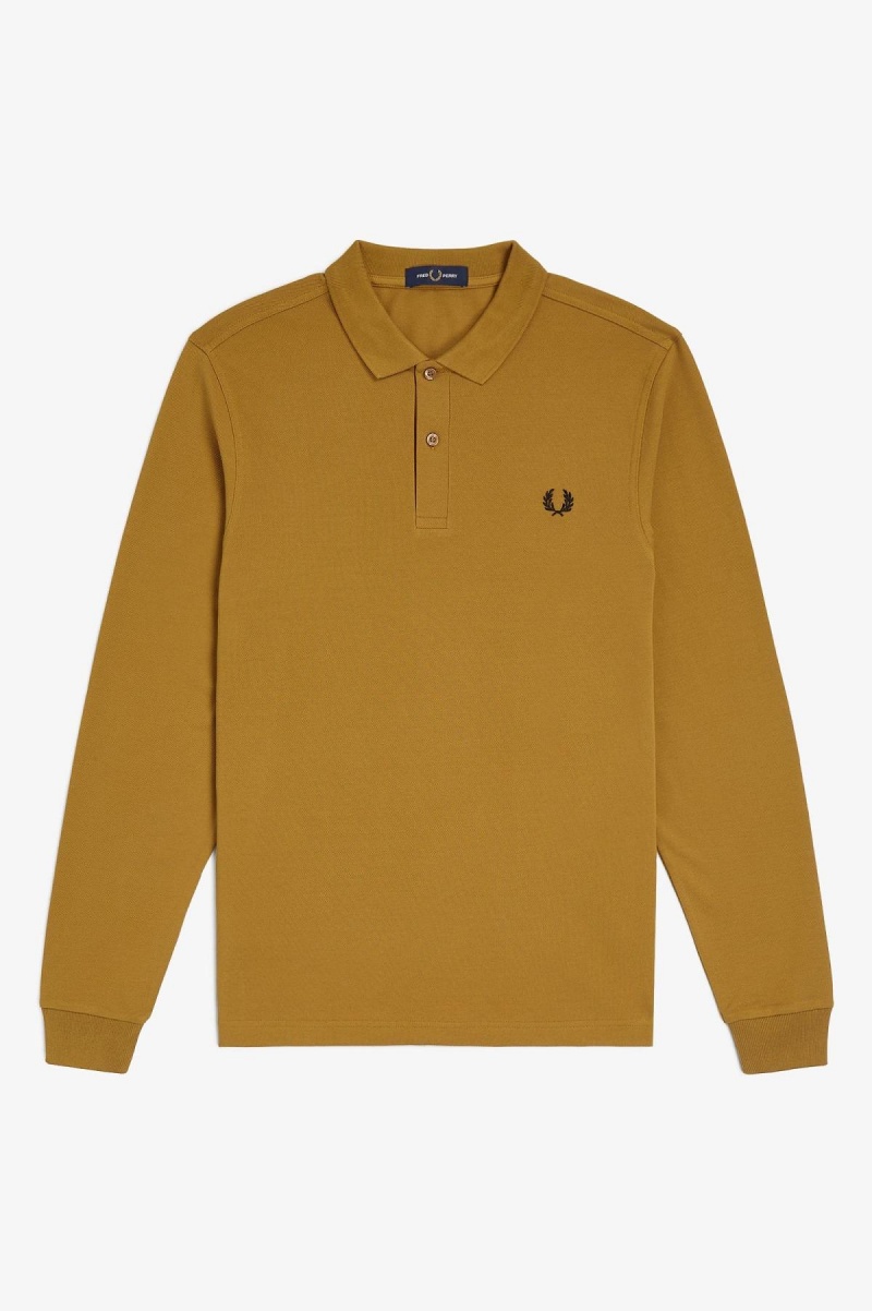 Dark Caramel / Black Fred Perry M6006 Men's Fred Perry Shirt | ECAHC64908