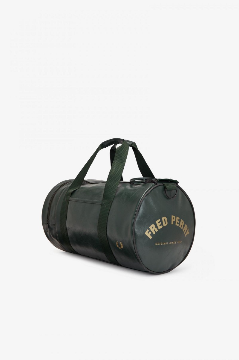 Dark Green Fred Perry Tonal Barrel Accessories Bag | CAEGJ43453