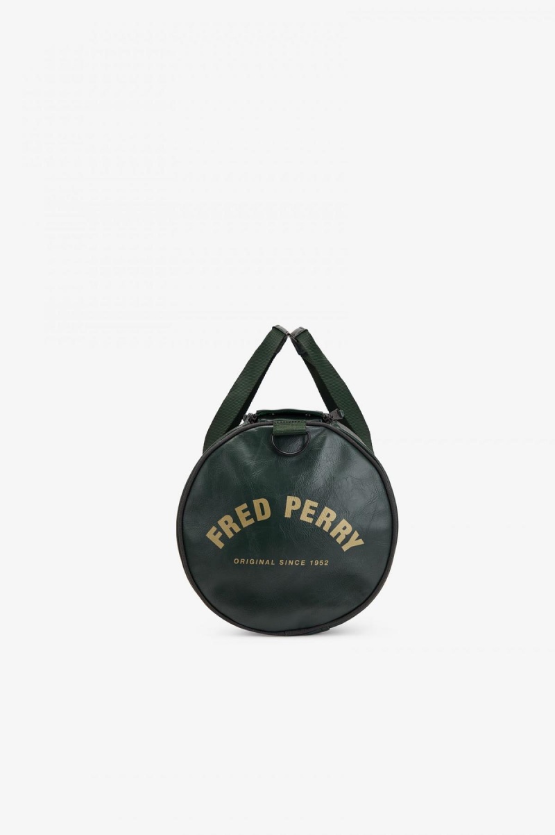 Dark Green Fred Perry Tonal Barrel Accessories Bag | CAEGJ43453