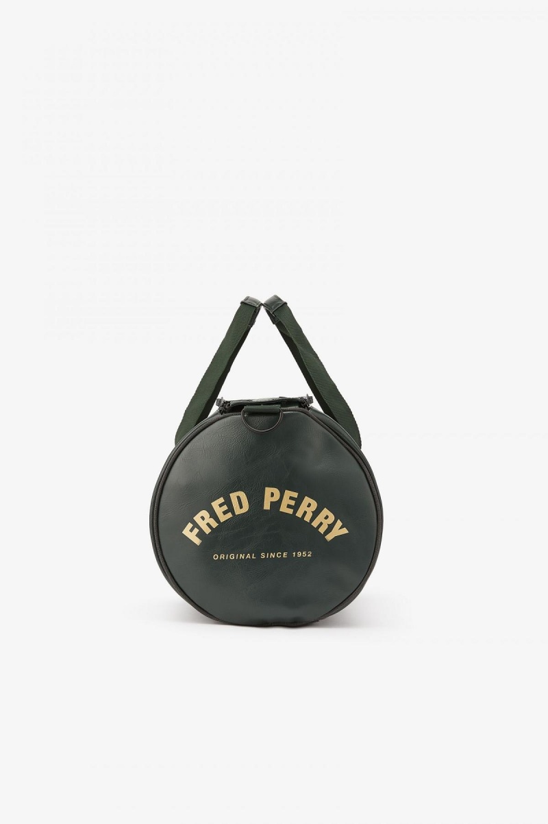 Dark Green Fred Perry Tonal Barrel Accessories Bag | CAEGJ43453