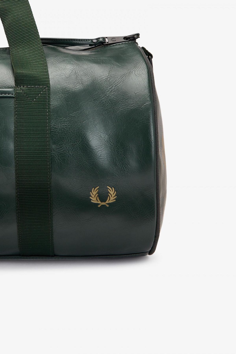 Dark Green Fred Perry Tonal Barrel Accessories Bag | CAEGJ43453