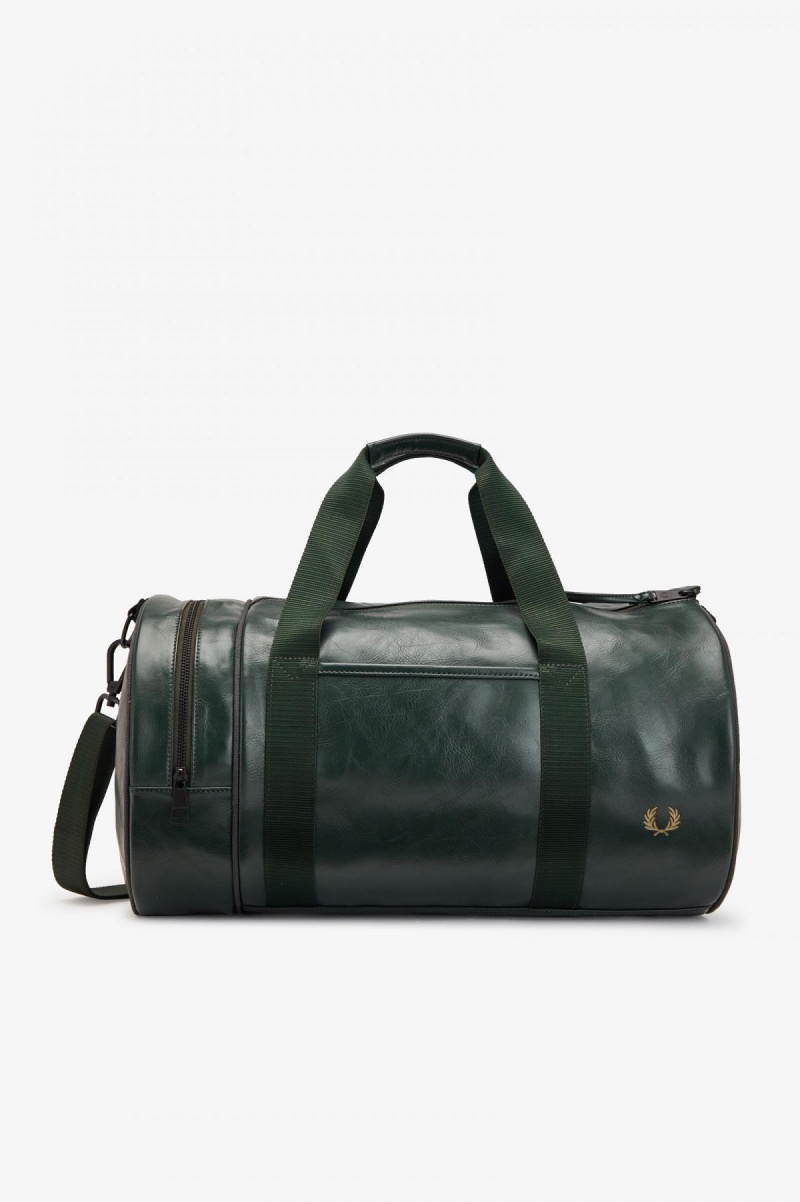 Dark Green Fred Perry Tonal Barrel Accessories Bag | CAEGJ43453