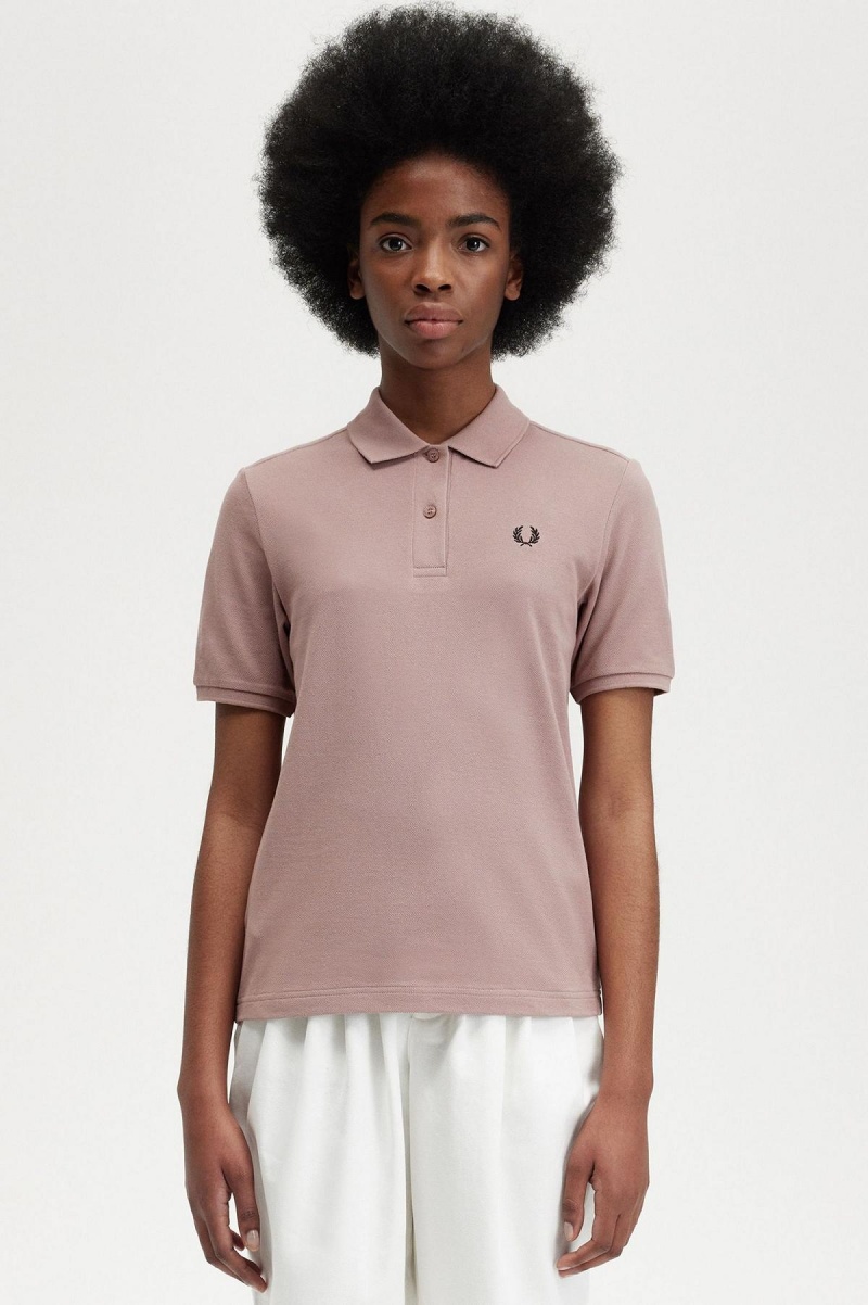 Dark Pink / Black Fred Perry G6000 Women's Fred Perry Shirt | ECAVG19331