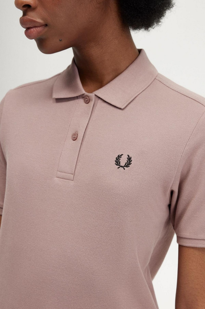 Dark Pink / Black Fred Perry G6000 Women's Polo Shirts | BCASO77943