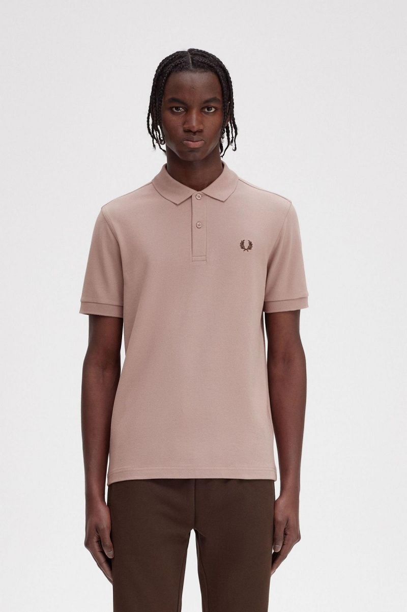 Dark Pink / Burnt Tobacco Fred Perry M6000 Men's Fred Perry Shirt | PCAER91321