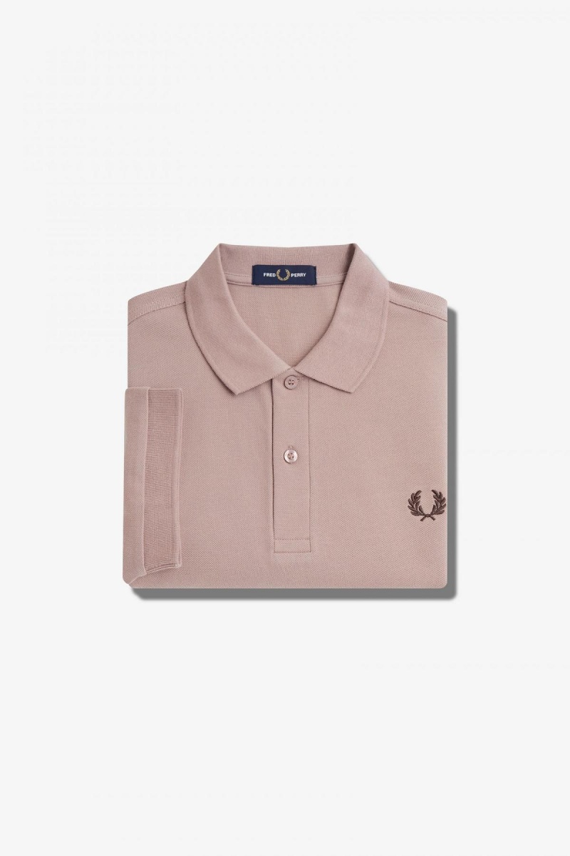 Dark Pink / Burnt Tobacco Fred Perry M6000 Men\'s Fred Perry Shirt | PCAER91321