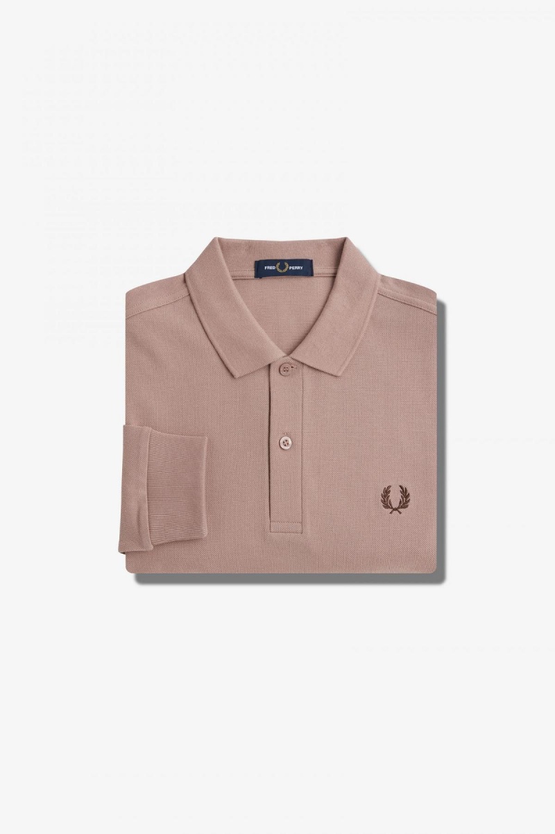 Dark Pink / Burnt Tobacco Fred Perry M6006 Men\'s Fred Perry Shirt | CANZX99261