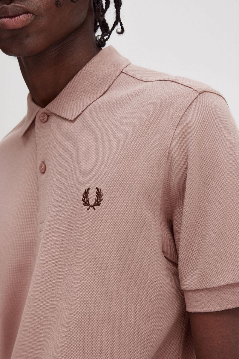 Dark Pink / Burnt Tobacco Fred Perry M6000 Men's Polo Shirts | FCAUI80099