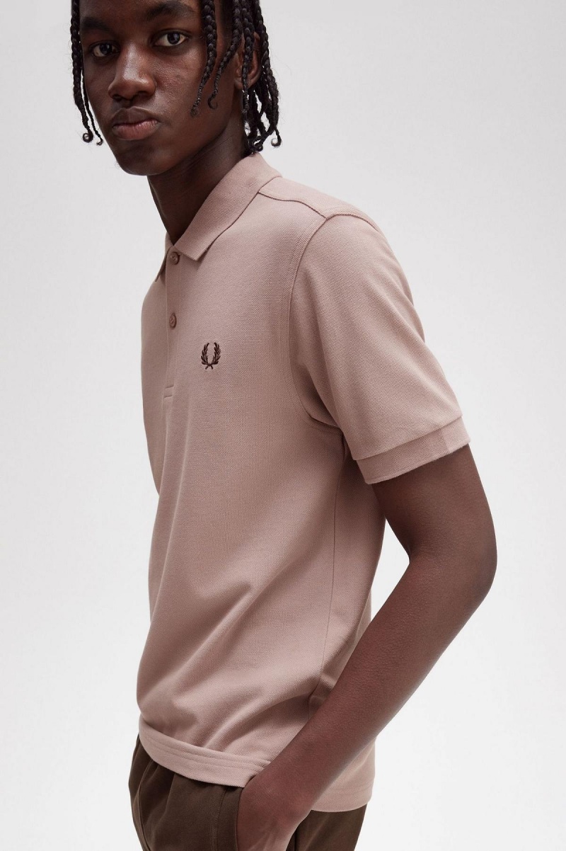 Dark Pink / Burnt Tobacco Fred Perry M6000 Men's Polo Shirts | FCAUI80099