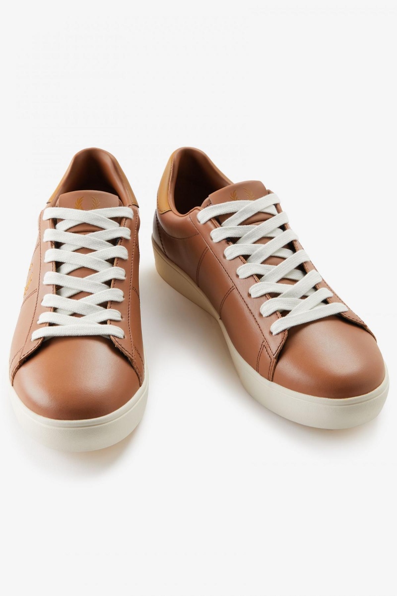 Dark Tan / Dark Caramel Fred Perry Spencer Men's Shoes | QCAWA52022