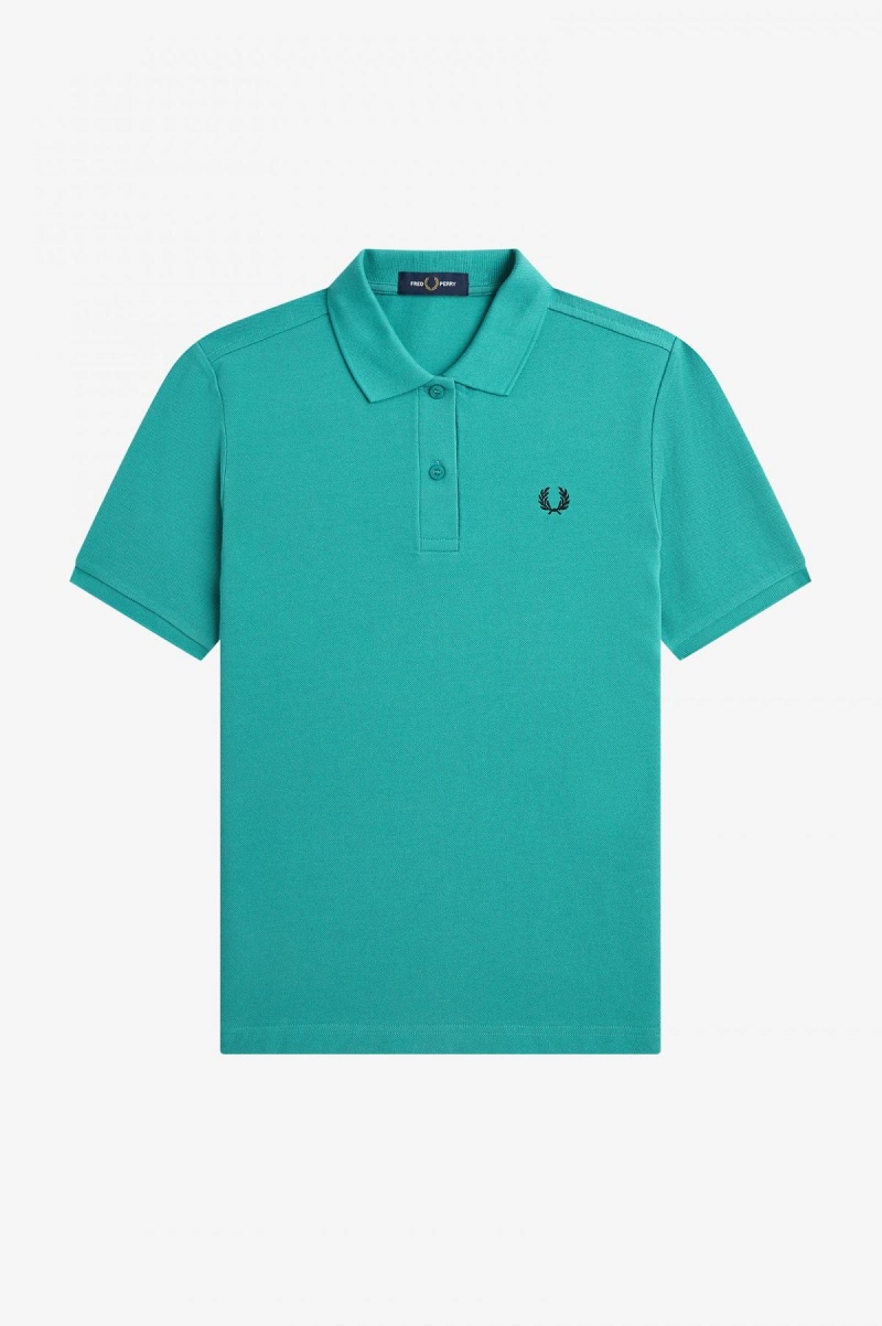 Deep Mint / Black Fred Perry G6000 Women's Fred Perry Shirt | CADYB82704