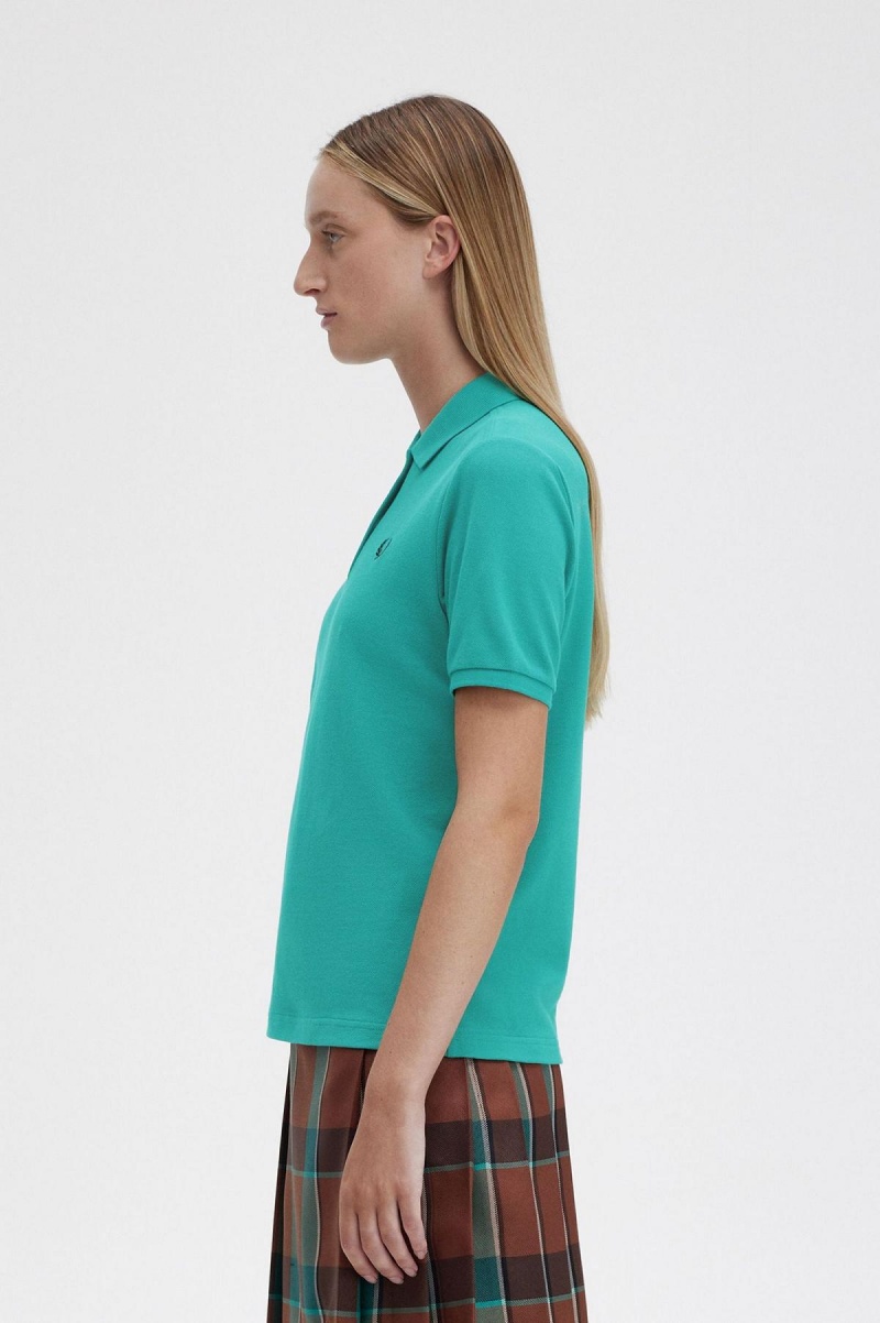 Deep Mint / Black Fred Perry G6000 Women's Fred Perry Shirt | CADYB82704