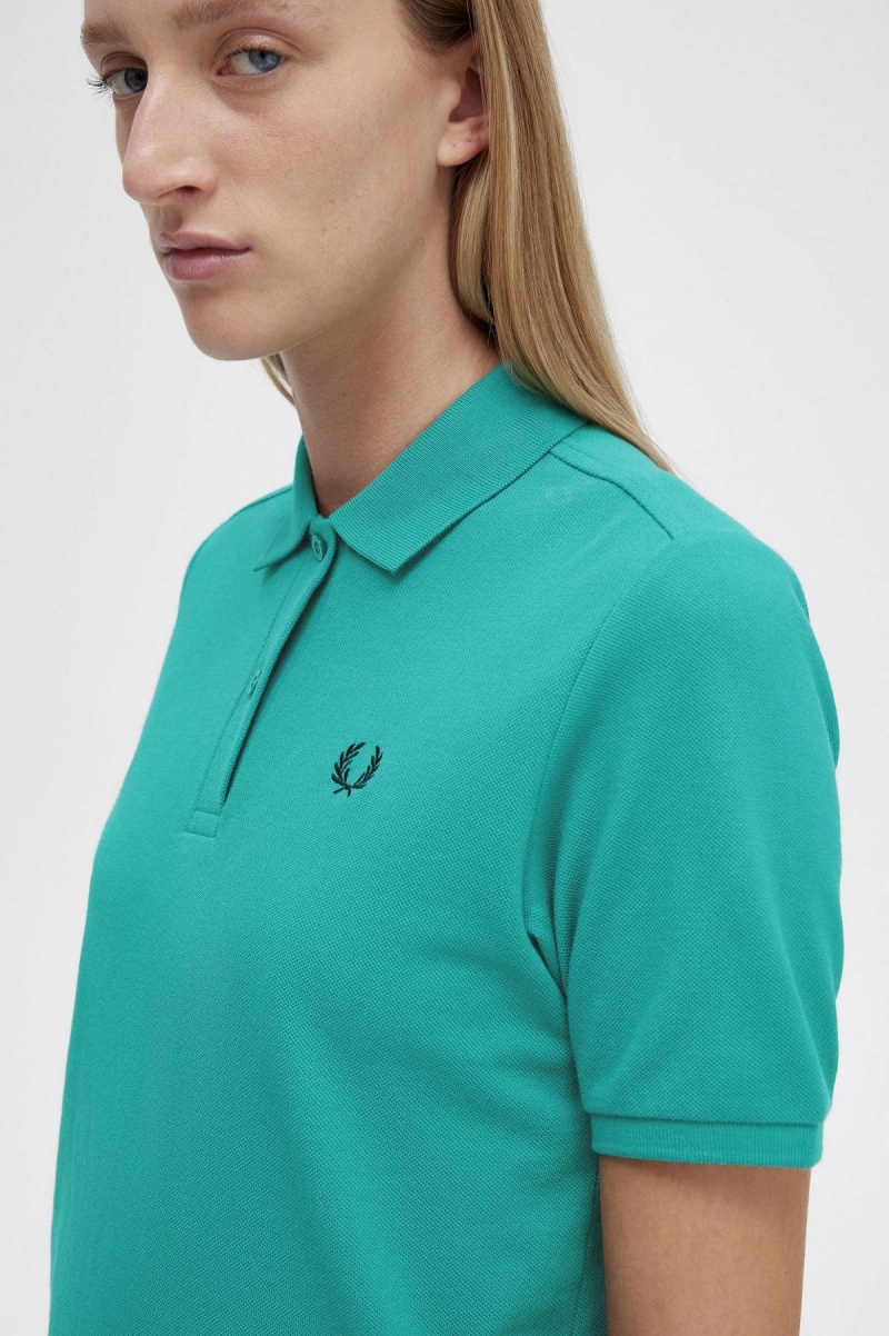 Deep Mint / Black Fred Perry G6000 Women's Polo Shirts | TCAWZ89525