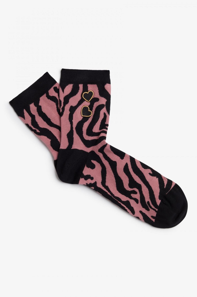 Dusty Rose Pink Fred Perry Amy Print Accessories Socks | TCAWZ96963