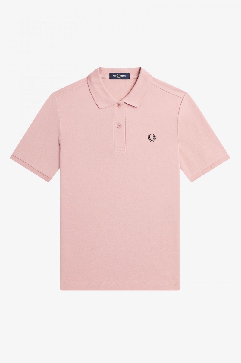 Dusty Rose Pink / Black Fred Perry G6000 Women's Fred Perry Shirt | DCAVO20957