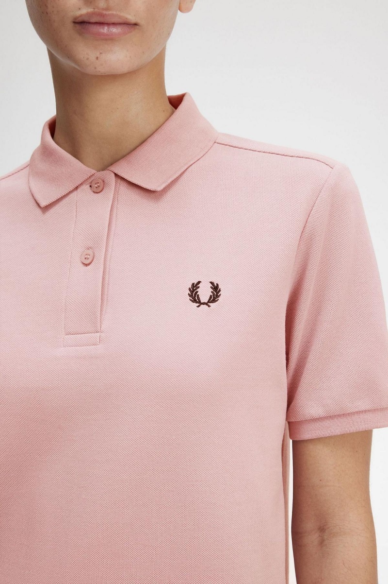 Dusty Rose Pink / Black Fred Perry G6000 Women's Polo Shirts | CAJZR90171