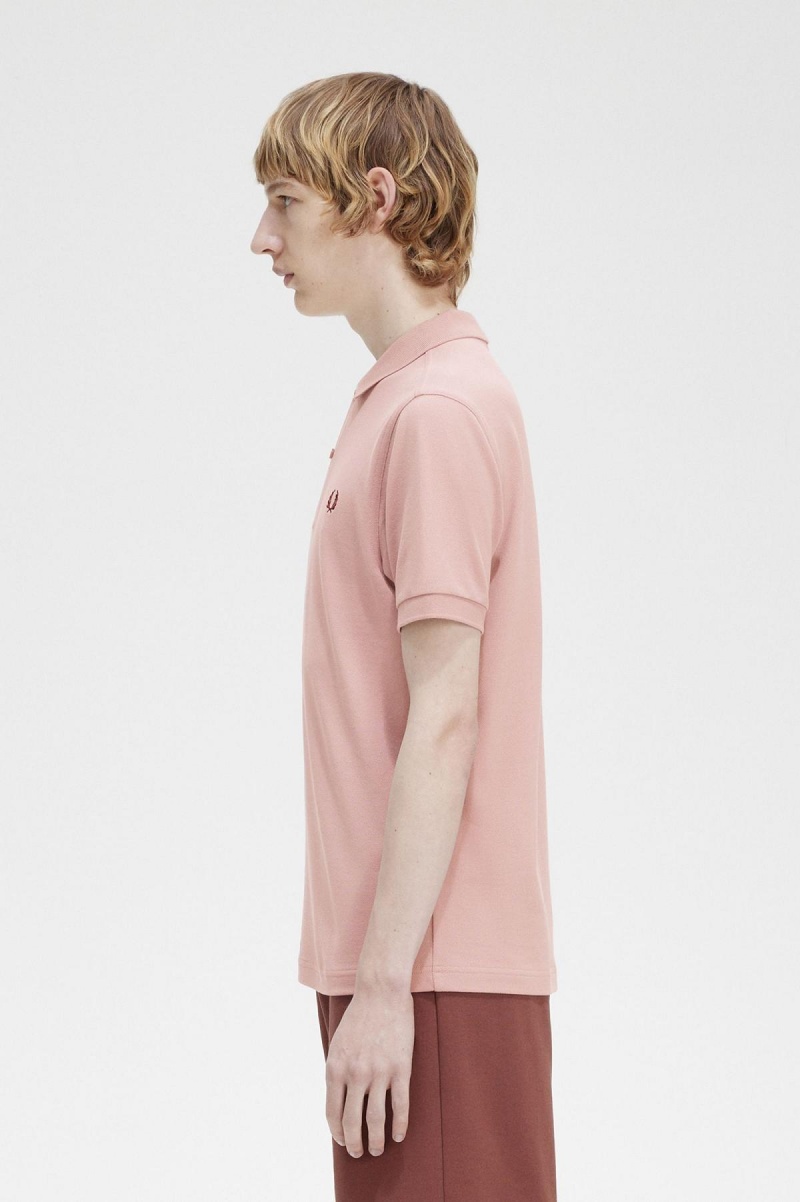 Dusty Rose Pink / Oxblood Fred Perry M6000 Men's Polo Shirts | CAEGJ33968