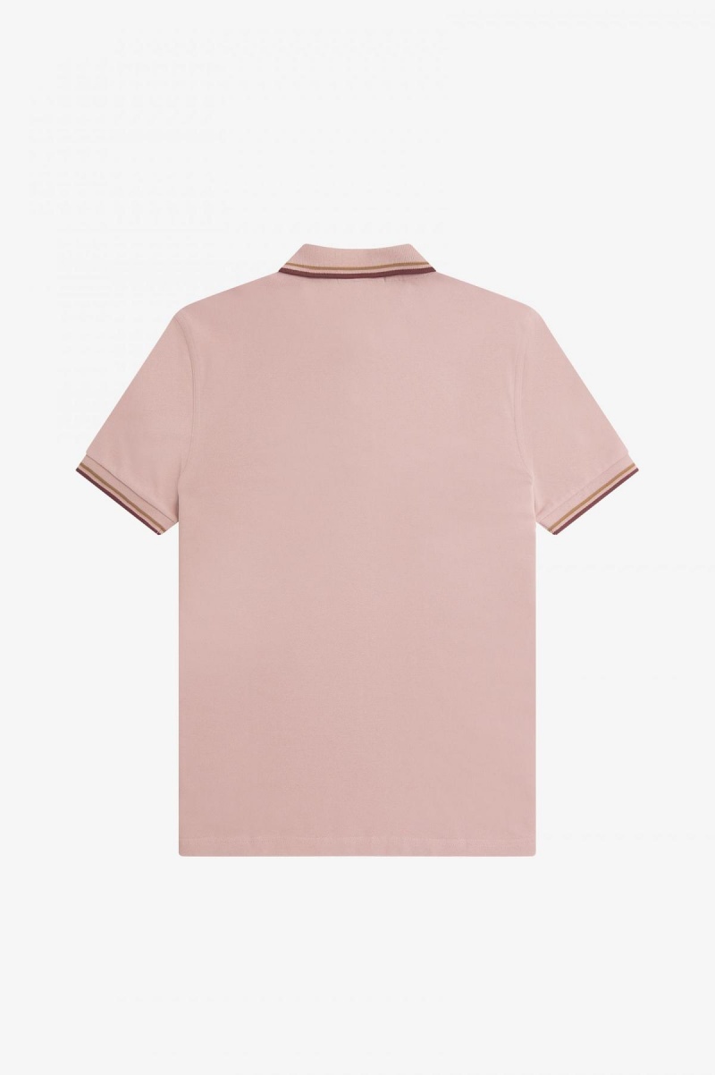 Dusty Rose Pink / Shaded Stone / Oxblood Fred Perry M3600 Men's Fred Perry Shirt | CANEJ50099