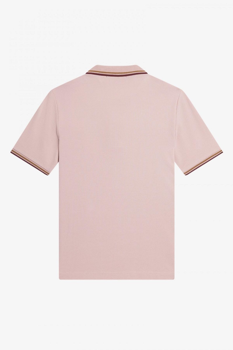 Dusty Rose Pink / Shaded Stone / Oxblood Fred Perry G3600 Women's Fred Perry Shirt | DCAKV70621