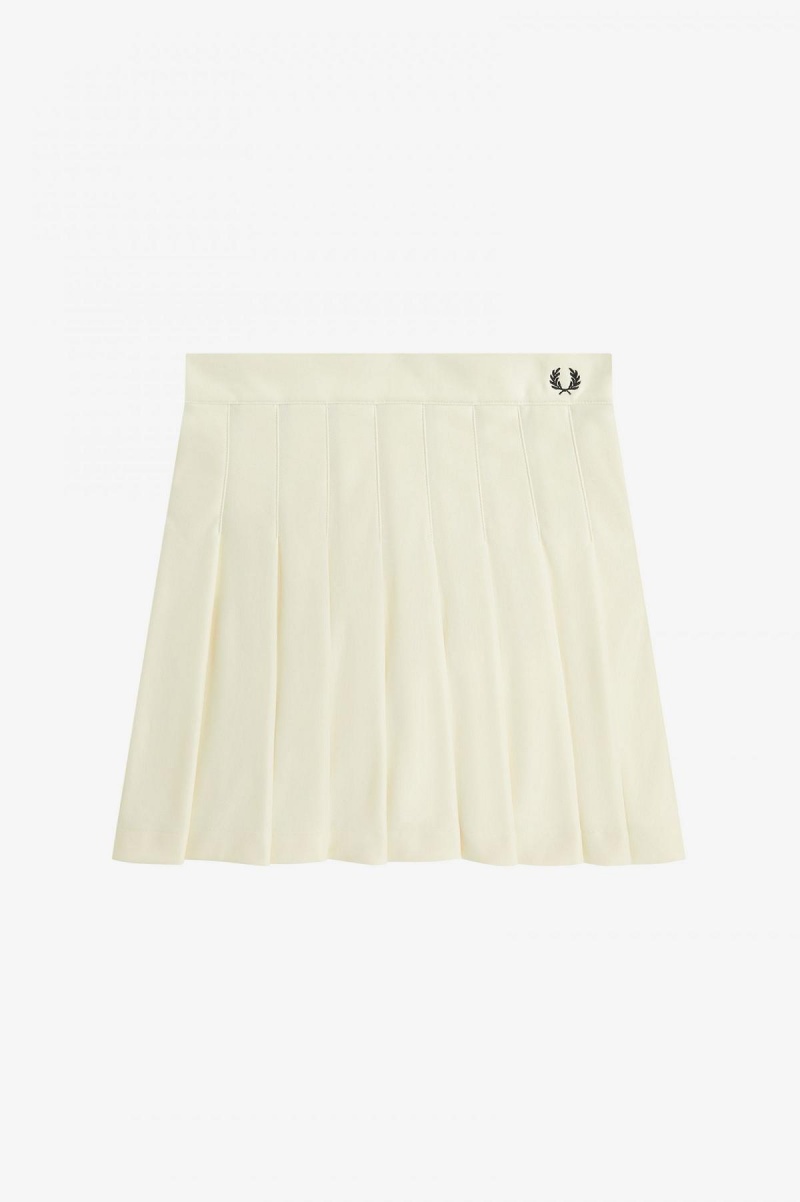 Ecru Fred Perry Pleated Tennis Women's Trousers | CAIIZ66086