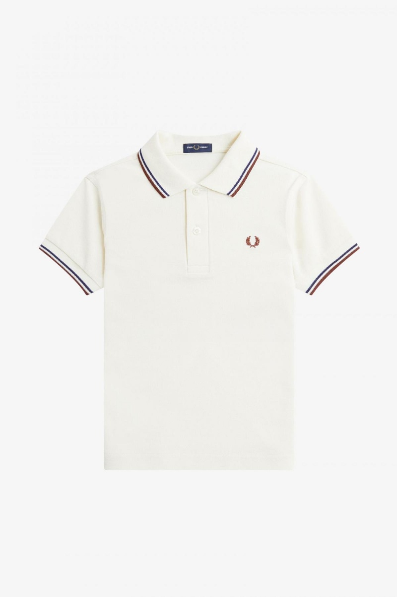 Ecru / French Navy / Whisky Brown Fred Perry Kids Twin Tipped Accessories Kids | DCAVO52485