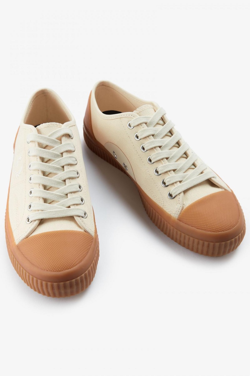 Ecru / Light Ecru Fred Perry Low Hughes Men's Shoes | XCABH25166