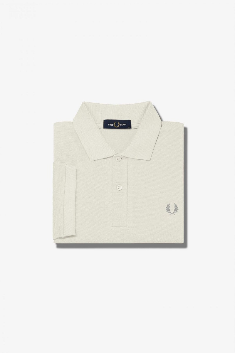 Ecru / Limestone Fred Perry M6000 Men\'s Fred Perry Shirt | ZCAMJ51218