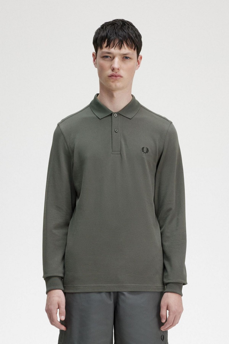 Field Green Fred Perry M6006 Men's Fred Perry Shirt | CAJZR17050