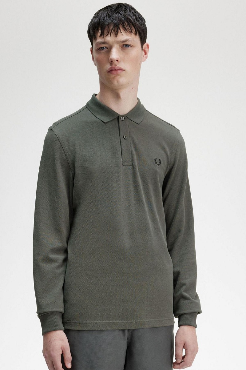 Field Green Fred Perry M6006 Men's Polo Shirts | CAJBT25397