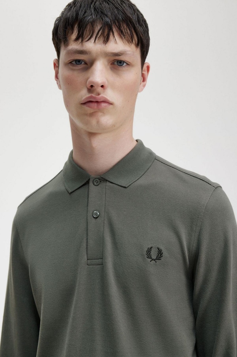 Field Green Fred Perry M6006 Men's Polo Shirts | CAJBT25397